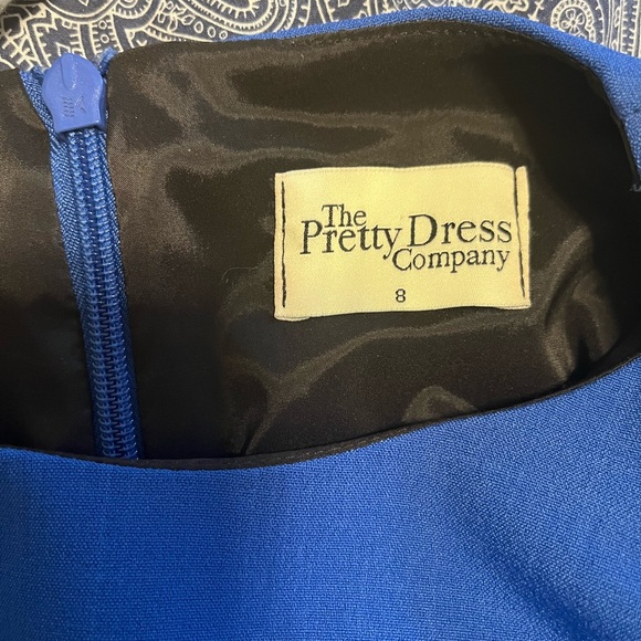 The Pretty Dress Company Gia Cobalt Fluted Sleeve Pencil Dress - Picture 3 of 7